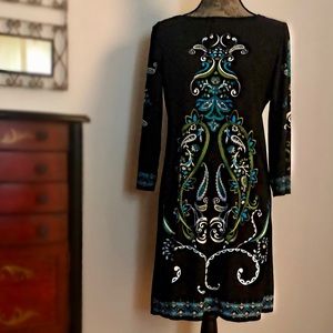 London Times, Size 10 Black Floral Dress